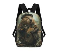 sinyumoney Cool Wild Bald Eagle Zaini Stampati 3D Zaino Scuola Per Bambini Zaino Casual Per Il Giorno Borsa Da Viaggio Casual Per Gli Studenti Del College, Beaver Detective Wildlife, 17"