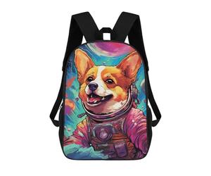 sinyumoney Corgi Astronaut in Space -17 Zaino Scolastico, Zaino Per Computer Per Scuola/lavoro/viaggi, Campeggio, Avventure All'aria Aperta E Viaggi Quotidiani 17inch