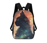 sinyumoney Cosmic Cat Silhouette Zaini, Zaino Per Bambini, Borsa Scolastica Per Studenti, Zaini Da Viaggio Stampati in 3D, Zaino Accessorio Moda, Zaini Impermeabili Per Bambini 17inch