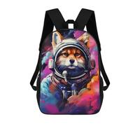 sinyumoney Cosmic Fox Astronaut-5 Zaini Scolastici Stampati in 3D Zaini Scolastici Alla Moda Per Bambini Zaini Per Ragazzi Per Studenti Delle Scuole Medie 17inch