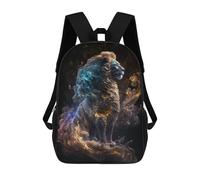 sinyumoney Cosmic Lion Majesty Zaino Scolastico Per Bambini Stampato in 3D Per Bambini, Zaini Da Viaggio, Borse Per Libri Per Ragazzi, Studenti Delle Scuole Elementari 17inch