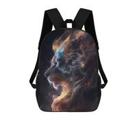 sinyumoney Cosmic Lion Profile Zaino Scolastico Stampato in 3D Zaini Casual Per Bambini Borsa Scolastica Stampata in 3D Per Ragazzi Delle Elementari E Delle Medie 17inch