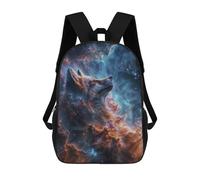 sinyumoney Cosmic Nebula Fox Zaino Scolastico Per Bambini, Borsa Scolastica Stampata in 3D Per Ragazzi, Studenti Delle Scuole Elementari E Medie 17inch