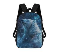 sinyumoney Cosmic Nebula Polar Bear 2 Stampa Zaino Per Bambini, Borsa Scolastica Per Adulti E Bambini, Zaino Da Viaggio Per Tutti I Giorni 17inch