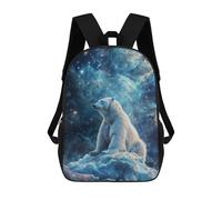 sinyumoney Cosmic Nebula Polar Bear Zaino Scolastico Per Bambini, Zaino Casual Da Viaggio Per Ragazzi E Ragazze, Zaino Da Giorno Di Grande Capacità 17inch