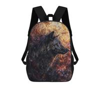 sinyumoney Cosmic Nebula Wolf Zaino Scolastico Alla Moda Per Studenti, Adatto A Ragazzi E Ragazze, Ideale Per Viaggi All'aperto E Attività Ricreative. 17inch