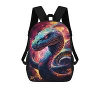 sinyumoney Cosmic Serpent Portrait Zaino Scolastico Stampato in 3D Per Bambini, Zaino Scolastico Casual Alla Moda Per Bambini Studenti 17inch