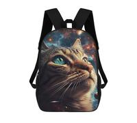 sinyumoney Cosmic Space CatZaino Scolastico Per Bambini, Zaini Stampati in 3D, Zaini Alla Moda Per La Scuola Elementare E Media Per Ragazzi. 17inch