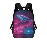 sinyumoney Cosmic Whale Over Cityscape Zaino Per Bambini Con Stampa 3D, Borsa Scolastica Per Ragazzi, Zainetto Casual, Borsa Divertente Per Bambini E Adolescenti 17inch