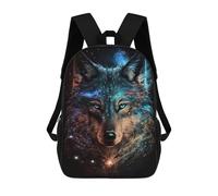 sinyumoney Cosmic Wolf Art Print-4 Zaini, Zaino Per Bambini, Borsa Scolastica Per Studenti, Zaini Da Viaggio Stampati in 3D, Zaino Accessorio Moda, Zaini Impermeabili Per Bambini 17inch