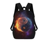 sinyumoney Cosmic Yin Yang Symbol-2 Zaino Scolastico Alla Moda Per Studenti, Adatto A Ragazzi E Ragazze, Ideale Per Viaggi All'aperto E Attività Ricreative. 17inch