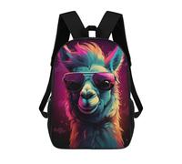 sinyumoney Cow Pooping - Zaino scolastico per bambini, alla moda, casual, con stampa 3D, per ragazzi, grande zaino, Cool Llama In Sunglasses, 17"