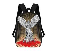 sinyumoney Cow Pooping - Zaino scolastico per bambini, alla moda, casual, con stampa 3D, per ragazzi, grande zaino, Angel Of Death, 17"