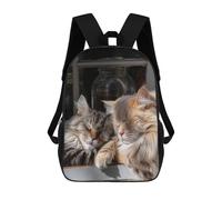 sinyumoney Cozy Cats on Windowsill Zaino Scolastico Alla Moda Per Studenti, Adatto A Ragazzi E Ragazze, Ideale Per Viaggi All'aperto E Attività Ricreative. 17inch