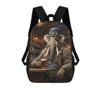 sinyumoney Craft Beer Beaver - Zaino per la scuola, per bambini, con stampa 3D, per bambini, per la scuola, per bambini, Steampunk Beer Mammoth, 17"