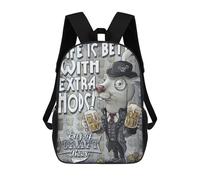 sinyumoney Craft Beer Rabbit Zaino Scolastico Stampato in 3D Per Bambini, Zaino Scolastico Casual Alla Moda Per Bambini Studenti 17inch