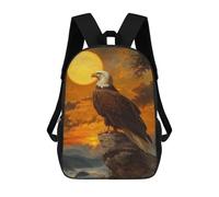 sinyumoney Crane Sunset Landscape Zaini Scuola Per Bambini Borsa Scuola Stampa 3D Per Ragazzi Studenti Della Scuola Elementari E Del College, Bald Eagle Sunset, 17"