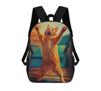 sinyumoney Crazy Cat Zaini, Zaino Per Bambini, Borsa Scolastica Per Studenti, Zaini Da Viaggio Stampati in 3D, Zaino Accessorio Moda, Zaini Impermeabili Per Bambini 17inch