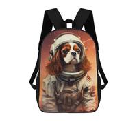 sinyumoney Cream French Bulldog Marte Zaini Stampati 3D Per Bambini Zaini Alla Moda E Casual Per Il Giorno Borse Da Viaggio, Zaini All'aperto Per Ragazzi E Ragazze, Cavaliere Dog Marte, 17"