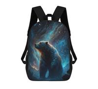 sinyumoney Criceto in Starry Night Style Zaino Scolastico Stampato 3D, Zaino Casual Per Bambini, Borsa Scuola Stampato 3D Per Ragazzi, Primaria E College, Grizzly Bear Style 4, 17"