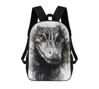 sinyumoney Crocodile King Watercolor Zaino Scolastico Alla Moda Per Studenti, Adatto A Ragazzi E Ragazze, Ideale Per Viaggi All'aperto E Attività Ricreative. 17inch