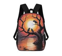 sinyumoney Crows on A Tree at Sunset Zaino Per Bambini Stampato in 3D Zaino Scolastico Per Bambini Zaini Da Viaggio Per Bambini Borse Per Libri Ad Alta Capacità Zaino Per Bambini Zainetto 17inch