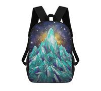 sinyumoney Crystal Mountain Under Starry Sky Zaino Scolastico Stampato in 3D Per Ragazzi, Zaini Da Viaggio Ad Alta Capacità, Borse Per Libri, Borsa Scolastica Per Ragazzi Mochila 17inch