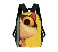 sinyumoney Curious Cat Peeking Zaino Scolastico Per Bambini, Borsa Scolastica Stampata in 3D Per Ragazzi, Studenti Delle Scuole Elementari E Medie 17inch