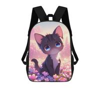 sinyumoney Cute Anime Kitten in Meadow Zaino Scolastico Per Bambini, Borsa Scolastica Stampata in 3D Per Ragazzi, Studenti Delle Scuole Elementari E Medie 17inch