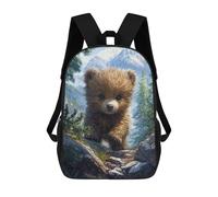sinyumoney Cute Bear Cub in Mountains Stampa Zaino Per Bambini, Borsa Scolastica Per Adulti E Bambini, Zaino Da Viaggio Per Tutti I Giorni 17inch