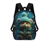 sinyumoney Cute Bear in Winter Zaino Scolastico Alla Moda Per Studenti, Adatto A Ragazzi E Ragazze, Ideale Per Viaggi All'aperto E Attività Ricreative. 17inch