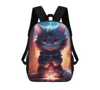 sinyumoney Cute Black Grey Light Cat Zaini Casual Per Bambini, Borse Scolastiche Per Ragazzi E Ragazze, Zaini Per Libri, Zaini 17inch