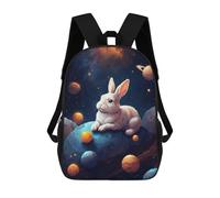 sinyumoney Cute Bunny in The Space Zaino Per Bambini Stampato in 3D Zaino Scolastico Per Bambini Zaini Da Viaggio Per Bambini Borse Per Libri Ad Alta Capacità Zaino Per Bambini Zainetto 17inch