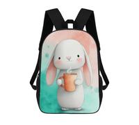 sinyumoney Cute Bunny with Coffee Zaini, Zaino Per Bambini, Borsa Scolastica Per Studenti, Zaini Da Viaggio Stampati in 3D, Zaino Accessorio Moda, Zaini Impermeabili Per Bambini 17inch