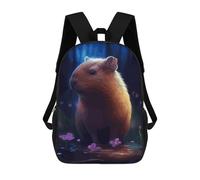 sinyumoney Cute Capybara in Moonlight Zaino Per Bambini, Zaino Scolastico Stampato in 3D, Zaino Per Ragazzi E Ragazze, Borsa Scolastica Regolabile Per La Scuola Primaria 17inch