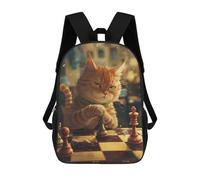 sinyumoney Cute Cartoon Chess Cat Zaino Scolastico Alla Moda Per Studenti, Adatto A Ragazzi E Ragazze, Ideale Per Viaggi All'aperto E Attività Ricreative. 17inch