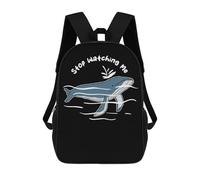sinyumoney Cute Cartoon Whale Zaini Scuola Per Bambini, Borsa Scuola Stampato 3D Per Ragazzi Studenti Della Scuola Elementari E Del College, Stop Watching Me, 17"