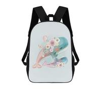 sinyumoney Cute Cartoon Whale Zaini Scuola Per Bambini, Borsa Scuola Stampato 3D Per Ragazzi Studenti Della Scuola Elementari E Del College, Carina mamma e baby whale, 17"