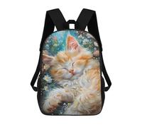 sinyumoney Cute Cat Flower Zaino Scolastico Stampato in 3D, Borse Scolastiche Per Ragazzi E Ragazze, Zaino Per Laptop Per Bambini/studenti/adulti 17inch