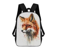 sinyumoney Cute Cat in A Go Cart Zaino Scuola Per Bambini Stampato 3D, Ideale Per Viaggi E Libri, Fox Watercolor, 17"