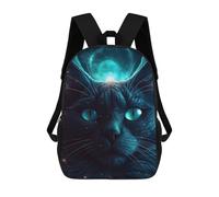 sinyumoney Cute Cat in A Go Cart Zaino Scuola Per Bambini Stampato 3D, Ideale Per Viaggi E Libri, Intergalactic Cat God, 17"