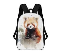 sinyumoney Cute Cat in A Go Cart Zaino Scuola Per Bambini Stampato 3D, Ideale Per Viaggi E Libri, Red Panda Watercolor, 17"