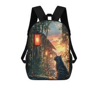 sinyumoney Cute Cat Scenery at Sunset Zaino Scolastico Per Bambini, Borsa Scolastica Stampata in 3D Per Ragazzi, Studenti Delle Scuole Elementari E Medie 17inch