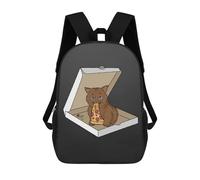 sinyumoney Cute Cat Stealing Pizza Zaini Per Bambini, Borsa Scolastica Stampata in 3D, Zaino Per Bambini, Zaini Da Viaggio, Borse Per Bambini, Borse Per Libri, Borsa Scolastica Per Bambini 17inch