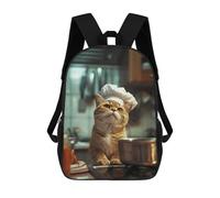 sinyumoney Cute Chef Cat Zaino Scolastico Alla Moda Per Studenti, Adatto A Ragazzi E Ragazze, Ideale Per Viaggi All'aperto E Attività Ricreative. 17inch