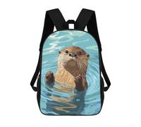sinyumoney Cute Criceto Holding A Seed Zaino Bambino, Zaino Stampato 3D Per Ragazzi E Adolescenti, Otter In Water Illustrazione, 17"