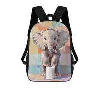 sinyumoney Cute Elephant with Toilet Paper Roll Zaino Per Bambini, Zaino Scolastico Stampato in 3D, Zaino Per Ragazzi E Ragazze, Borsa Scolastica Regolabile Per La Scuola Primaria 17inch