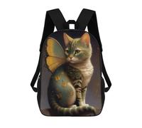 sinyumoney Cute Fantasy Butterfly Cat Zaino Scolastico Zaino Per Bambini Borsa Scolastica Di Grande Capacità Zaino Per Bambini Per La Scuola Zaino 3D Borsa Per Libri Regali Per Bambini 17inch
