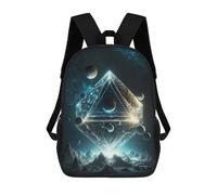 sinyumoney Cute Galaxy Kitten Zaino Scuola Per Ragazze E Ragazzi Con Tasca, Zaino Alla Moda Per Bambini, Alien Tesseract, 17"