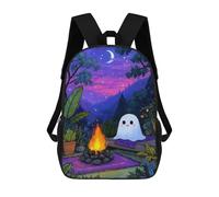 sinyumoney Cute Ghost Campfire Night Scene Zaino Per Bambini Zaino Scolastico Borsa Scolastica Borsa Scolastica Alla Moda Stampata in 3D Per Ragazzi Studenti Delle Scuole Elementari E Medie 17inch